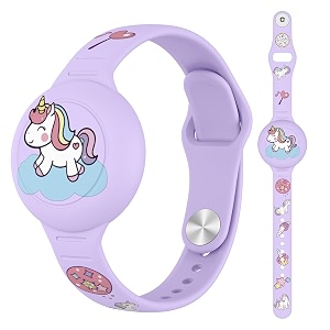 waterproof for airtag bracelet for kid soft silicone cartoon for air tag holder for kids with hidden design compatible for apple airtag wristband for child