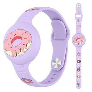 waterproof for airtag bracelet for kid soft silicone cartoon for air tag holder for kids with hidden design compatible for apple airtag wristband for child