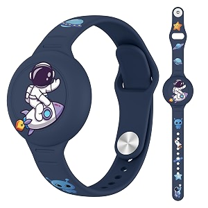 waterproof for airtag bracelet for kid soft silicone cartoon for air tag holder for kids with hidden design compatible for apple airtag wristband for child