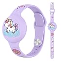 Waterproof for AirTag Bracelet for Kid, Soft Silicone Cartoon for Air Tag Holder for Kids with Hidden Design, Compatible for Apple AirTag Wristband for Child
