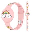 Waterproof for AirTag Bracelet for Kid, Soft Silicone Cartoon for Air Tag Holder for Kids with Hidden Design, Compatible for Apple AirTag Wristband for Child