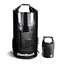 55L Dry Bag for Men - Heavy Duty Waterproof Backpack, Large Roll Top Rip-Resistant Rucksack for Kayaking, Camping, Boating, Hiking, Fishing &amp; Travel with 2L dry bag (Black,55L)