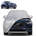 Waterproof Car Cover Compatible with Dzire 2017-2024 | Dustproof Sun Protection Cover | Soft Cotton Lining | Triple Stitched | Mirror Pocket | Antenna Pocket | All Weather Body Cover (Silver Yellow)