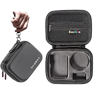 careflection waterproof carry case for dji osmo action 3 standard combo double layer easy hand storage box and hand carrying bag portable protective travel - pu leather black