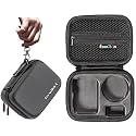 Careflection Waterproof Carry Case for DJI Osmo Action 3 Standard Combo Double Layer Easy Hand Storage Box and Hand Carrying Bag Portable Protective Travel - Pu Leather, Black