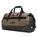 Waterproof Duffel Bag - Motorcycle Dry Bag 40L Tail Bag with Large Storage Space, Waterproof Duffle Bags with Outer Mesh Zipper Pocket for Camping, Kayaking, Fishing &amp; Traveling-Mudbrown