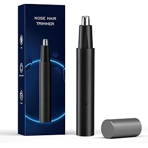 waterproof painless facial hair remover  3-in-1 nose ear amp eyebrow hair trimmer for men amp women  dual-edge blades  compact portable battery-operated grooming tool new black nose trimmer 2026