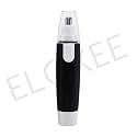 Waterproof Painless Facial Hair Remover – 3-in-1 Nose, Ear & Eyebrow Hair Trimmer for Men & Women – Dual-Edge Blades – Compact Portable Battery-Operated Grooming Tool (Black Nose Trimmer)