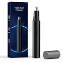 Waterproof Painless Facial Hair Remover – 3-in-1 Nose, Ear &amp; Eyebrow Hair Trimmer for Men &amp; Women – Dual-Edge Blades – Compact Portable Battery-Operated Grooming Tool (New Black Nose Trimmer 2026)