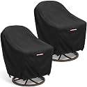 Waterproof Patio Chair Covers, 26W x 27D x 34.3H inches Heavy Duty Outdoor Furniture Protection Cover Weather Resistant 600D Oxford 2-Pack, Black