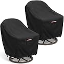Waterproof Patio Chair Covers, 30W x 34D x 36H inches Heavy Duty Outdoor Furniture Protection Cover Weather Resistant 600D Oxford 2-Pack, Black