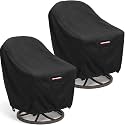 Waterproof Patio Chair Covers, 33W x 35D x 36H inches Heavy Duty Outdoor Furniture Protection Cover Weather Resistant 600D Oxford 2-Pack, Black