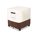 Waterproof Patio Ottoman Cover,Square Patio Small Side Table Cover,Heavy Duty Outdoor Furniture Cover Size 22L x 22W x 18H inch(Beige&Brown)