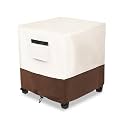 Waterproof Patio Ottoman Cover,Square Patio Small Side Table Cover,Heavy Duty Outdoor Furniture Cover Size 32L x 32W x 18H inch(Beige&Brown)