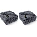 Waterproof Pet Blanket, Liquid Pee Proof Dog Blanket for Sofa Bed Couch, Reversible Sherpa Fleece Furniture Protector Cover for Small Medium Large Dogs Cats, Dark Gray Small（40" x 28"） (Pack of 2)