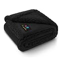 Waterproof Pet Blanket, Liquid Pee Proof Dog Blanket for Sofa Bed Couch, Reversible Sherpa Fleece Furniture Protector Cover for Small Medium Large Dogs Cats, Black Small（40" x 28"）