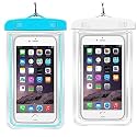 Waterproof Phone Pouch, rain Mobile Cover, Universal Waterproof Phone Case, Underwater Dry Bag for Mobile, Cash, documents, Water Proof Bag for Beach Boating Swimming Water Park (Blue+White)