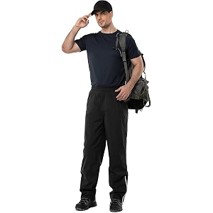 waterproof rain trousers breathable outdoor pants for men and women black