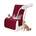 Waterproof Sectional Reclining Couch Covers L Shaped Recliner Sectional Sofa Cover 1 Piece Non Slip Washable Corner Recliner Slipcover Set for Pet Dog (Additional Seat Cover, Dark Red)