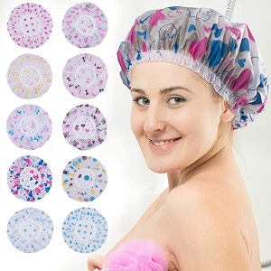 Waterproof Shower Cap Dot Plastic Shower Caps