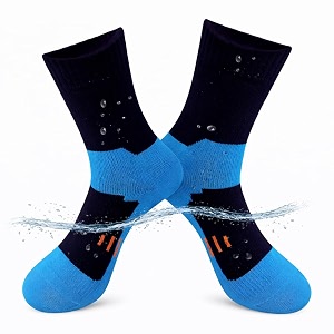 waterproof socks - no sipage breathable over-ankle unisex for men amp women hiking trekking walking cycling fishing running amp outdoor in alpha l blue vibe