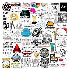 waterproof stickers for architect vinyl self-adhesive sticker for adults multicolor stickers for laptop journal guitar mobile - residue free