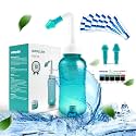 Waterpulse Neti Pot Sinus Rinsing, Nasal Wash Bottle Sinus Rinsing Bottle Cleaner Pressure Irrigation Neti-Pot with Sticker Thermometer for Adult &amp; Kid BPA Free (Green)
