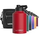 WATERSY 1 Gallon Water Bottle Insulated(Cold for 48 Hrs),BPA Free&amp;Leak Proof,128oz Stainless Steel Water Jug,Big thermo,Large Water Bottle with Handle for Gym,Hiking,Camping&amp;Travel,Red
