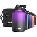 WATERSY 1 Gallon Water Bottle Insulated(Cold for 48 Hrs),BPA Free&amp;Leak Proof,128oz Stainless Steel Water Jug,Big thermo,Large Water Bottle with Handle for Gym,Hiking,Camping&amp;Travel,Purple