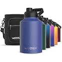 WATERSY 1 Gallon Water Bottle Insulated(Cold for 48 Hrs),BPA Free&amp;Leak Proof,128oz Stainless Steel Water Jug,Big thermo,Large Water Bottle with Handle for Gym,Hiking,Camping&amp;Travel,Deep Blue