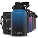 WATERSY 2/3 Gallon Water Bottle Insulated(Cold for 48 Hrs),BPA Free&amp;Leak Proof,87oz Stainless Steel Water Jug/Flask,Big thermo,Large Water Bottle with Handle for Gym,Hiking,Camping,Gradient Blue