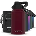 WATERSY 2/3 Gallon Water Bottle Insulated(Cold for 48 Hrs),BPA Free&amp;Leak Proof,87oz Stainless Steel Water Jug/Flask,Big thermo,Large Water Bottle with Handle for Gym,Hiking,Camping,Brick Red