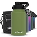 WATERSY 2/3 Gallon Water Bottle Insulated(Cold for 48 Hrs),BPA Free&amp;Leak Proof,87oz Stainless Steel Water Jug/Flask,Big thermo,Large Water Bottle with Handle for Gym,Hiking,Camping,Olive Green