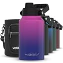 WATERSY 2/3 Gallon Water Bottle Insulated(Cold for 48 Hrs),BPA Free&amp;Leak Proof,87oz Stainless Steel Water Jug/Flask,Big thermo,Large Water Bottle with Handle for Gym,Hiking,Camping,Gradient Purple