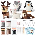 WATINC Needle Felting Kit - 5 Set Unique Different Cute Doll Wool Felt Needle Tools Foam Pad Instruction, DIY Home Decoration Craft Party Supplies for Art Work Starter Beginners (Polar Animal)