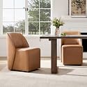 Watson amp Whitely Leather Rolling Dining Chairs