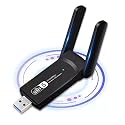 USB WiFi Adapter for PC AC1300 Dual Band 2.4G/5GHz, WiFi USB Adapter 1300Mbps, USB 3.0 Wireless Dongle with Dual Antenna, MU-MIMO, Desktop Laptop Windows 11/10 (Non Bluetooth)