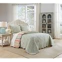Waverly Garden Glitz 3-Piece Cotton Quilt Set – Full/Queen - with 2 Shams, Lightweight &amp; Breathable, Vapor