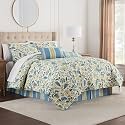 Waverly Imperial Dress 4-Piece 100% Cotton Comforter Set - King Porcelain, with 2 Shams &amp; 1 Bedskirt
