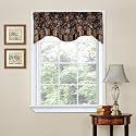 Waverly Traditions Valances for Windows - Navarra 52" x 16" Short Curtain Valance Small Window Curtains Bathroom, Living Room and Kitchens, Onyx