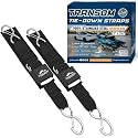 WavesRx Stainless Steel Boat & Jet Ski Transom Tie Down Straps – 2" x 24" (2PK) – Heavy Duty Trailer Tie Downs with Quick Release Buckles – 1,200 lbs MBS – Marine-Grade PWC & Boat Trailer Accessories