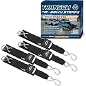 WavesRx Stainless Steel Boat & Jet Ski Transom Tie Down Straps – 2" x 24" (4PK) – Heavy Duty Trailer Tie Downs with Quick Release Buckles – 1,200 lbs MBS – Marine-Grade PWC & Boat Trailer Accessories