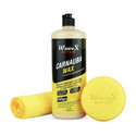 Wavex Carnauba Wax Car Polish (1Kg), Microfiber Cloth, Foam Applicator Combo
