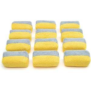 wavex dual microfiber applicator car polish sponge pack of 12  microfiber applicator sponge for car polish  great car polish pad applicator for ceramic coating waxes polishes dressers amp more