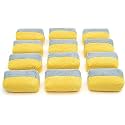 Wavex Dual Microfiber Applicator Car Polish Sponge (Pack of 12) | Microfiber Applicator Sponge for Car Polish | Great Car Polish Pad Applicator for Ceramic Coating, Waxes, Polishes, Dressers &amp; More