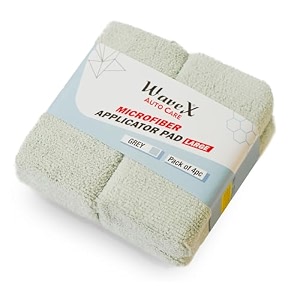wavex microfiber applicator sponge for car polish  ceramic coating waxes polishes dressers amp more - 4 pc