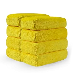 wavex microfiber applicator car polish sponge  microfiber applicator sponge for car polish  car polish pad applicator for ceramic coating waxes polishes dressers - yellow 8 pcs