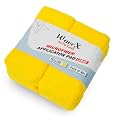 Wavex Microfiber Applicator Car Polish Sponge | Microfiber Applicator Sponge for Car Polish | Great Car Polish Pad Applicator for Ceramic Coating, Waxes, Polishes, Dressers &amp; More - (Yellow 4 pcs)