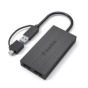 wavlink usb 30 to hdmi dual display adapter usb a or usb c to hdmi for dual monitors thunderbolt 34 compatible dual 1080p60hz for windows mac os not support for linux amp ipad os