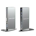 Wavlink USB 3.0 Universal Dual Display Docking Station with Gigabit Ethernet Supports HDMI/DVI/VGA,2USB 3.0 + 4USB 2.0, Audio Output/Input for Laptop (Dual Monitor - HDMI/DVI/VGA - Vertical Stand)
